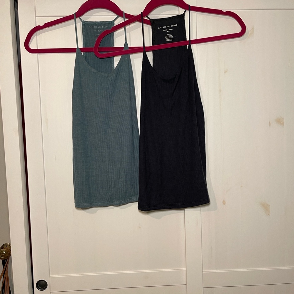 American Eagle Outfitters Black and Blue Camisoles